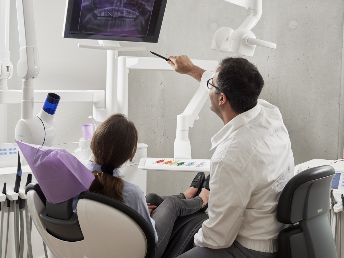 Illustrative: reviewing a treatment plan together before care